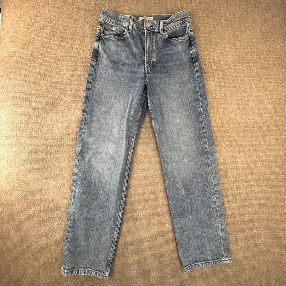 Banana Republic 90s Straight Fit Jeans Womens 28 Blue Denim High Rise‎ Cotton
